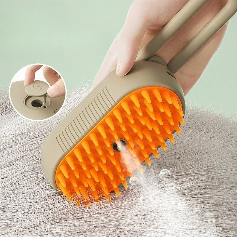 Steamy cat/dog grooming comb