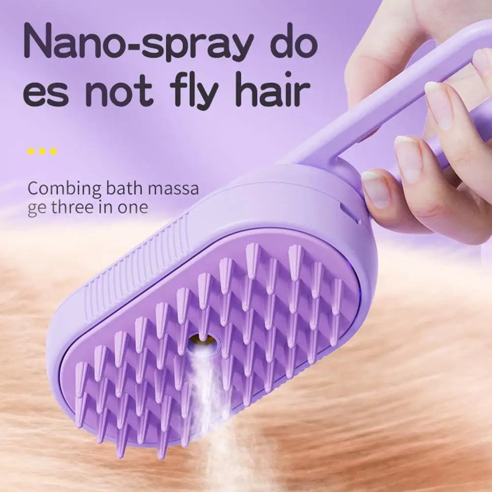 Steamy cat/dog grooming comb