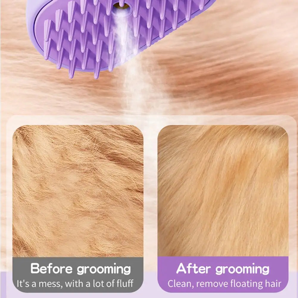 Steamy cat/dog grooming comb