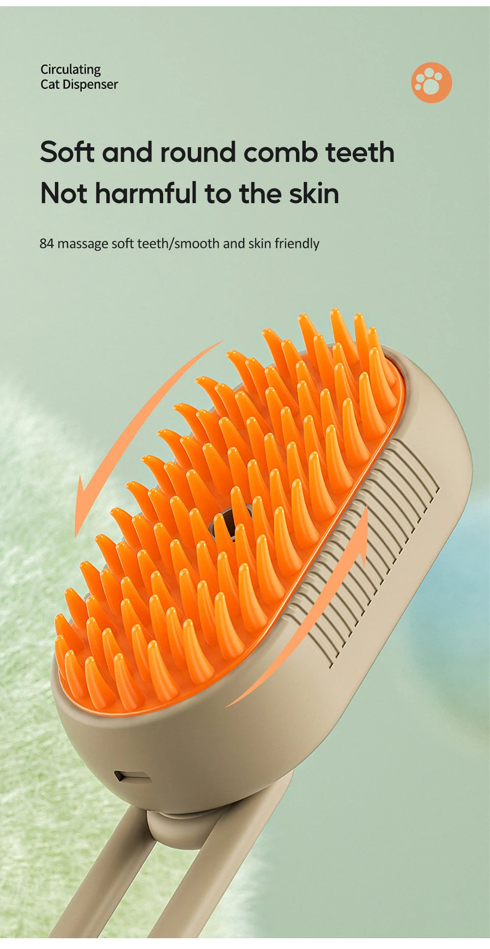 Steamy cat/dog grooming comb